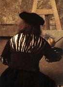 VERMEER VAN DELFT, Jan The Art of Painting (detail) eqt oil painting on canvas